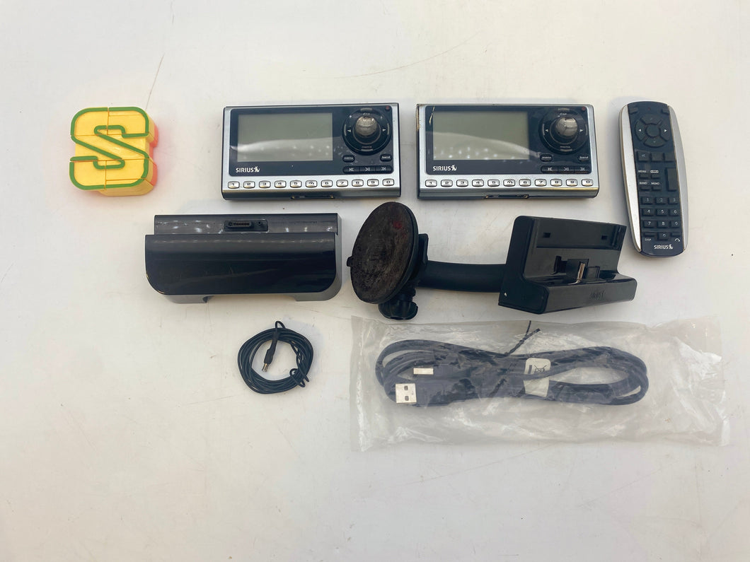 Sirius XM SP4 (2), SUPV1 (1), SUPH1 (1), Remote, USB Cable (Used)