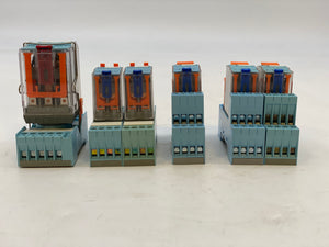 Releco QR-C, MR-C Relays w/ Base *Lot of (6)* (Used)-See Description
