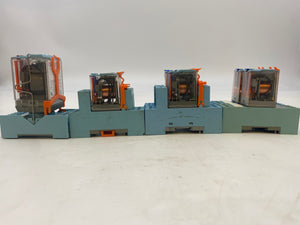 Releco QR-C, MR-C Relays w/ Base *Lot of (6)* (Used)-See Description