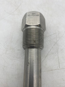 Tel-Tru Standard Threaded Thermowell, 1/2" NPT Connections, *Lot of (8)* (No Box)