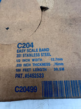 Load image into Gallery viewer, Band-It C20499 Stainless Steel Banding, 1/2"W x 0.030" x 100' (New)