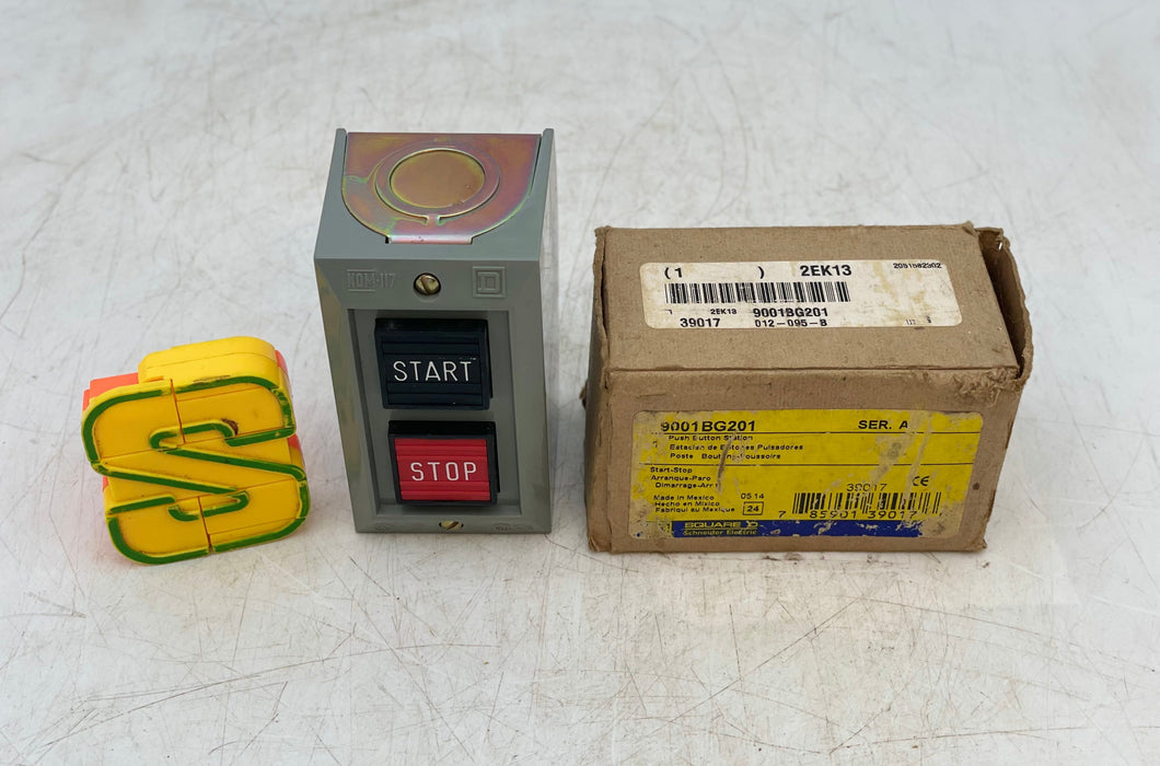 Square D 9001BG201 Momentary PB Start/Stop Switch, 5A 600VAC 1NO/1NC (New)