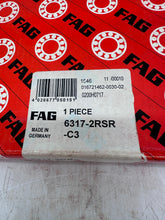 Load image into Gallery viewer, FAG 6317-2RSR-C3 Deep Groove Ball Bearing, 85x180x41mm (New)