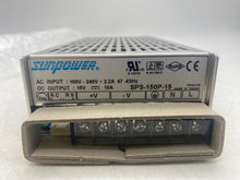 Load image into Gallery viewer, SunPower SPS-150P-15 SPS-P Power Supply, In: 85-264VAC Out: 15VDC 10A (Open Box)