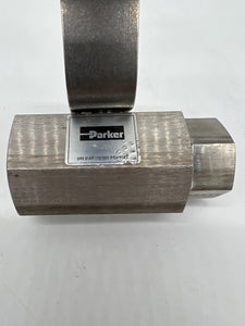 Parker HPBYB8FFHP 316 SS Hi-Pro Ball Valve, 1/2" FNPT Inlet/Outlet, 10mm Bore (Used)