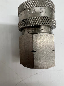 Parker SST-4 Hydraulic Quick Coupling, 303 SS, 1/2-14 NPTF *Lot of (3)* (Used)