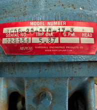 Load image into Gallery viewer, Mepco RC06-20-010-17-3 Pump, 2.5&quot; X 2&quot;, w/ Marathon 1HP Motor (No Box)