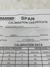 Load image into Gallery viewer, Grainger 5NMW1, SPAN Pressure Gauge, 0-200 PSI (New)