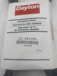 Dayton 6A136G Premium V-Belt, BX90 *Lot of (6)* (New)