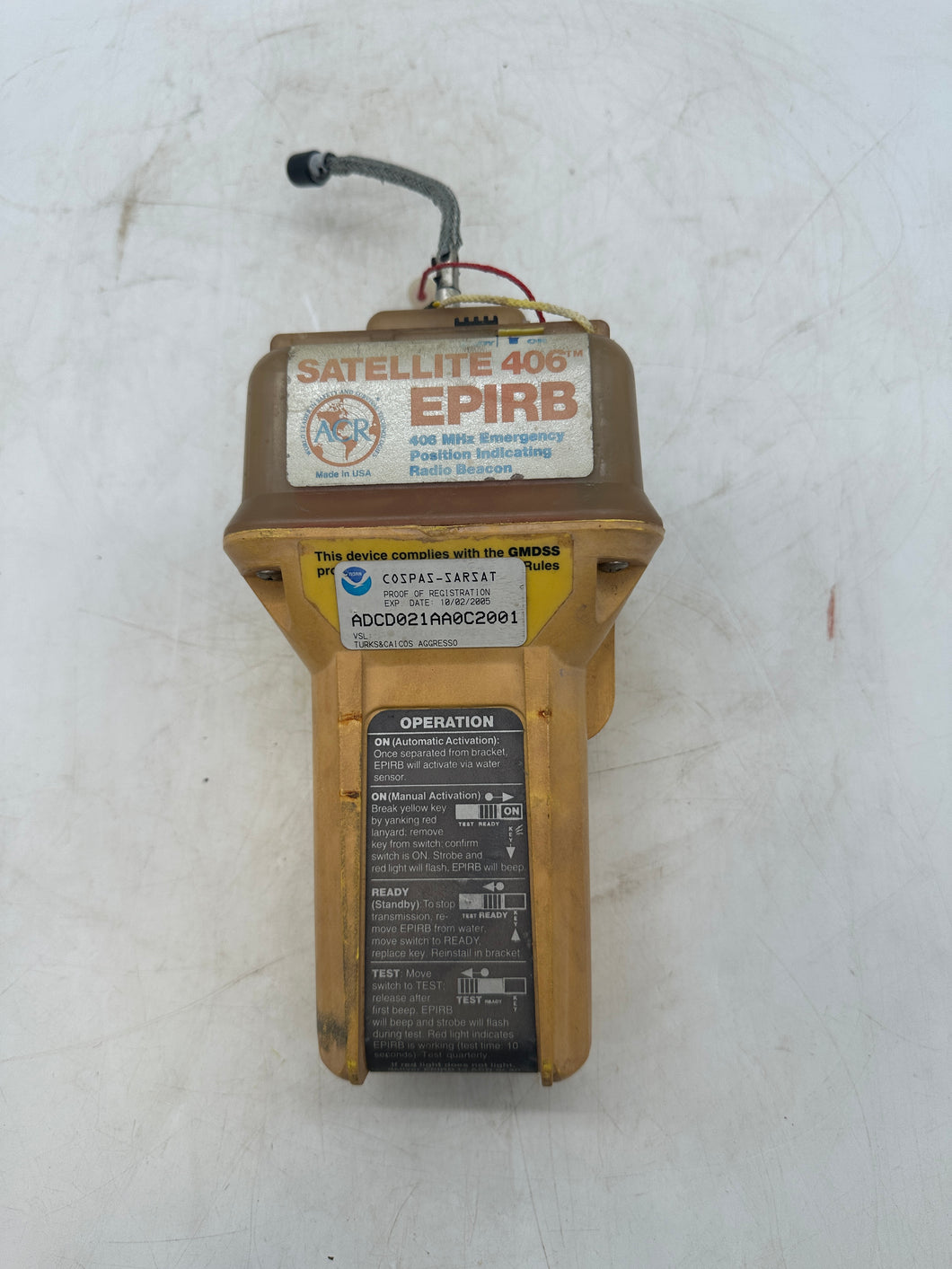 ACR 2756 RLB-27 Satellite 406 EPIRB, 406 MHz (For Parts-Batt Expired)