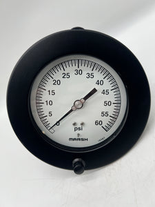 Marsh Bellofram H6046 Pressure Gauge, 4.5 QUAL-B, 1/4 NPT, 0-60 PSI (Open Box)