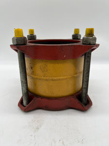 Romac Style 511 Coupling w/ Ductile Iron Center Rings, 4" Pipe Size, 4.5" O.D. Red (No Box)