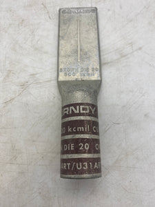 Burndy 502605 YA34-2NU Compression Terminal, 6" Long, No Holes, *Lot of (7)* (No Box)