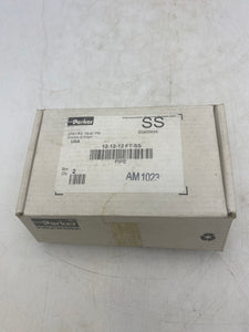 Parker 12-12-12 FT-SS, 3/4" Tee, FNPT *Box of (2)* (New)