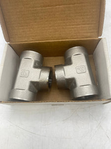 Parker 12-12-12 FT-SS, 3/4" Tee, FNPT, *Box of (2)* (Open Box)