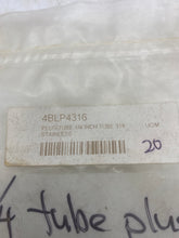 Load image into Gallery viewer, Parker 4BLP4-316 A-Lok Plug, 1/4&quot; Tube OD, 316SS, *Lot of (20)* (No Box)