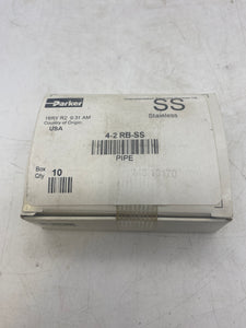 Parker 4-2 RA-SS Reducing Adapter, *Box of (10)* (New)