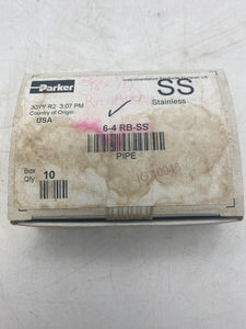 Parker 6-4 RB-SS Reducing Bushing, *Box of (10)* (New)