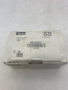 Parker 6BLEN6-316, A-LOK Tube Cap, 3/8" Tube OD, 316SS, *Box of (15)* (New)