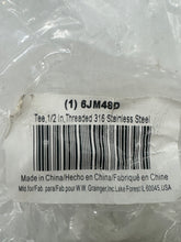 Load image into Gallery viewer, Guardian 60TE111N012 Grainger 6JM48 1/2” FNPT Tee, 316 SS *Lot of (3)* (New)