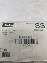 Load image into Gallery viewer, Parker 6BLEN6-316, A-LOK Tube Cap, 3/8&quot; Tube OD, 316SS, *Box of (15)* (New)
