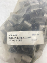 Load image into Gallery viewer, Channel Track DCL50SS Duplex Line Clamp 1/2&quot; Tube 50/Bag 316SS *Lot of (2300) Clamps* (New)