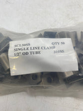 Load image into Gallery viewer, Channel Track SCL50SS Single Line Clamp 1/2&quot; Tube 316SS 50/Bag *Lot of (1550) Clamps* (New)