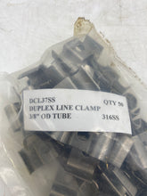 Load image into Gallery viewer, Channel Track DCL37SS Duplex Line Clamp 3/8&quot; Tube 316SS 50/Bag *Lot of (1950) Clamps* (New)