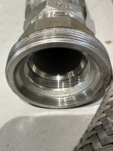 Hose Master 1-1/4" Dia x 216” L Flexible Metal Hose Assembly w/ 316SS M/F NPT (No Box)