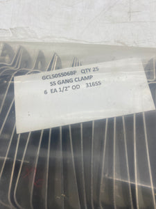 Channel Track GCL50SS06BP Gang Clamp 1/2" Tube 25/Bag 316SS *Lot of (300) Clamps* (New)