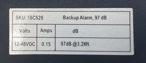 Condor 18C528 Backup Alarm 97dB *Lot of (2)* (Open Box)