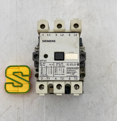 Siemens 3TF4722-0AP0 Contactor 3-P 80A 600VAC Max, 220VAC Coil (Used)
