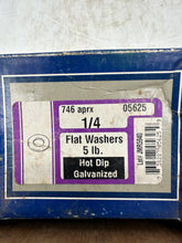 Load image into Gallery viewer, Midwest 05625 1/4" ID Galv Flat Washer, 5LB Box *Lot of (8) Boxes* (New)