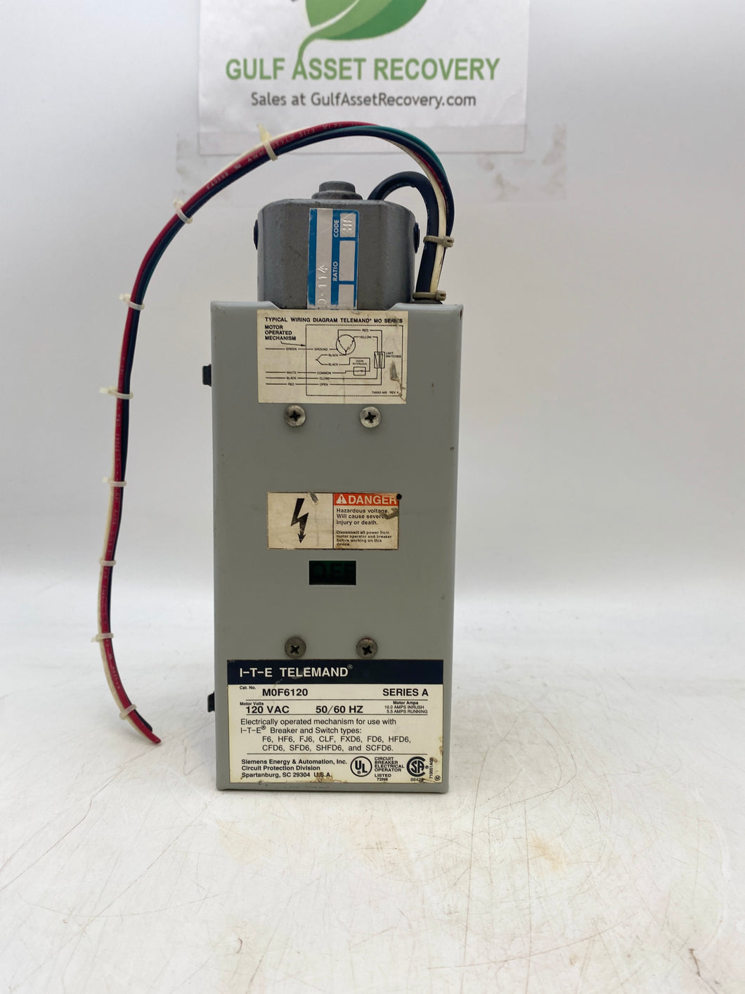 Siemens MOF6120 Series A Motor Operator, 120VAC 50/60 Hz. (Used)