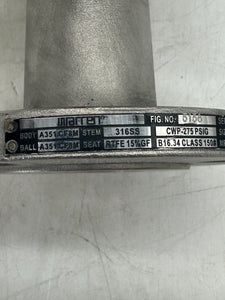 Warren 5156 B16.34 1-1/2" Flanged Ball Valve, CF8M 316 SS (New)