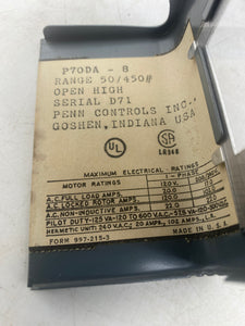 Penn P70DA-8 Pressure Control Unit 50/450PSIG Range (No Box)