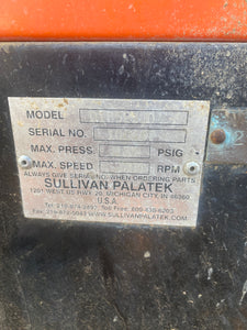 Sullivan Palatek D185P3JD Air Compressor w/ JD 4024, 2.4L Engine, 806 Hrs (Used)