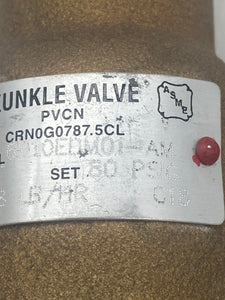 Kunkle 6010EDM01-AM-0080 Bronze Safety Relief Valve, 3/4", 80 PSI (New)