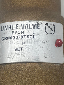 Kunkle 6010EDM01-AM-0080 Bronze Safety Relief Valve, 3/4" (New)