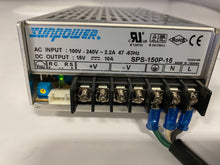 Load image into Gallery viewer, SunPower SPS-150P-15 SPS-P Power Supply, In: 85-264VAC Out: 15VDC 10A (Open Box)