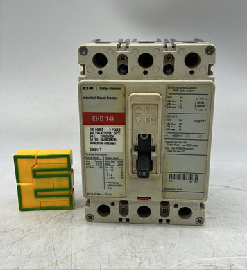 Eaton Cutler-Hammer EHD3100V Circuit Breaker, 100A, 3P (Used)