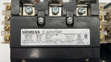 Load image into Gallery viewer, Siemens 22HU+32A* Size 3 Reversing Starter w/ ESP200 Ovld Relay (Used)