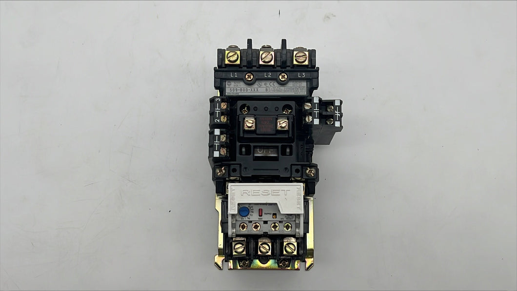 Allen-Bradley 509-BOD-XXX Size 1 Starter w/ 592-A1FA Ovld Relay, 110/120V Coil (Used)