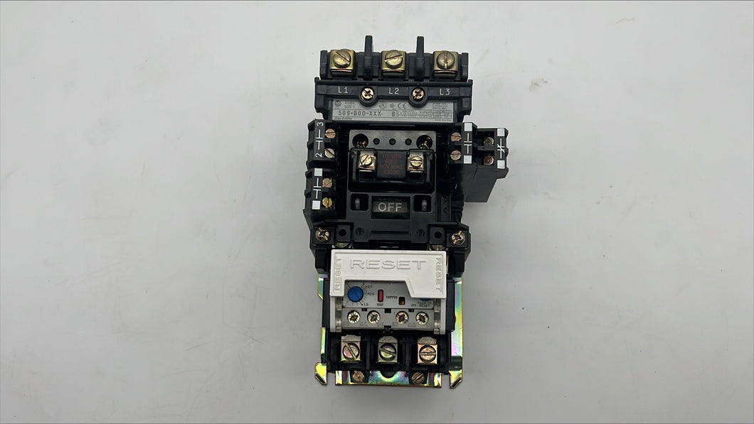 Allen-Bradley 509-BOD-XXX Size 1 Starter w/ 592-A1DA Ovld Relay, 110/120V Coil (Used)
