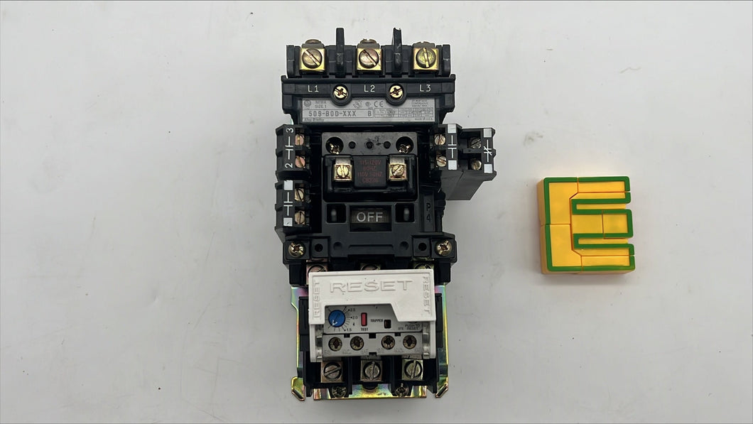 Allen-Bradley 509-BOD-XXX Size 1 Starter w/ 592-A2DA Ovld Relay, 110/120V Coil (Used)