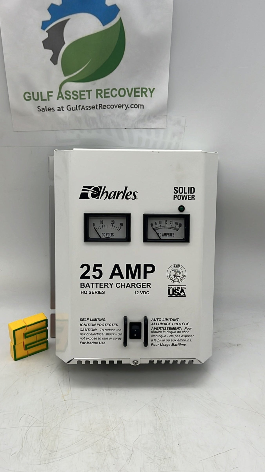 Charles 9Q-12255HQ-A Battery Charger, HQ Series, In: 120VAC Out: 12VDC 25A (Used)