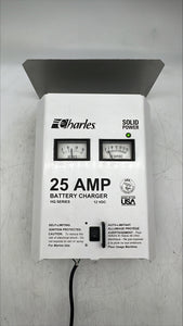 Charles 9Q-12255HQ-A Battery Charger w/ Drip Guard, In: 120VAC Out: 12VDC 25A (Used)