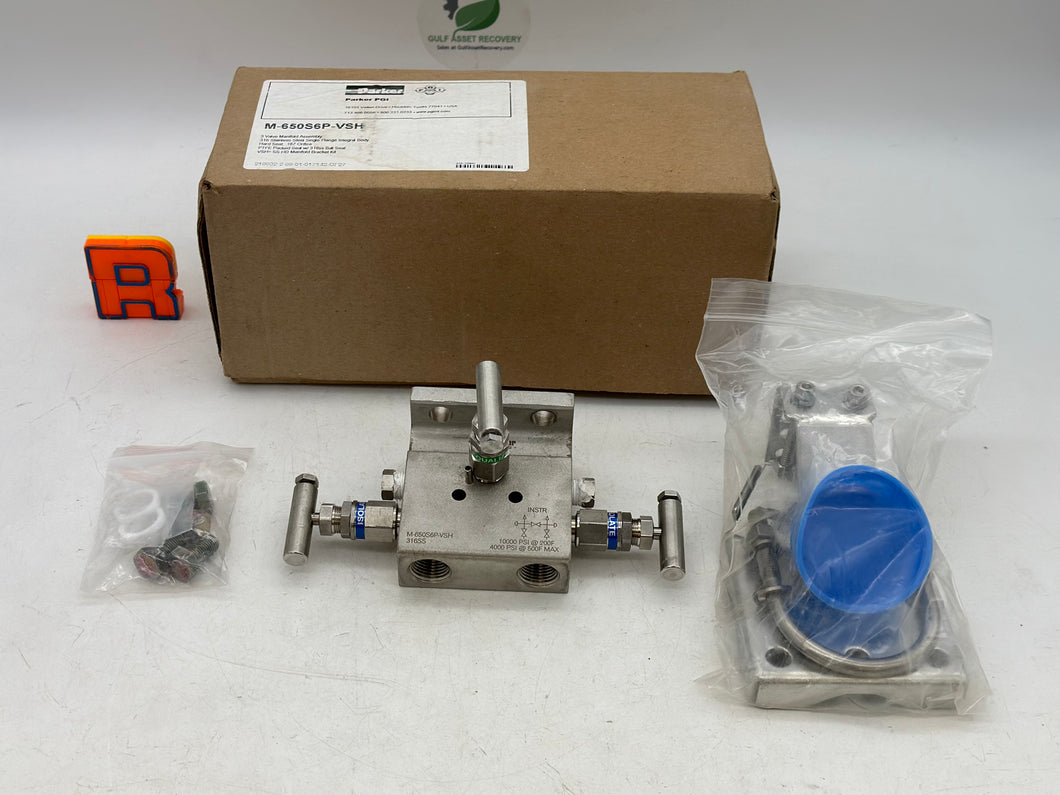 Parker PGI M-650S6P-VSH 3-Valve Manifold Asy. (New)