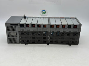 Allen-Bradley 1746-A10 SLC 500 10-Slot PLC Rack w/ 1746-P2 Pwr Sup, 1747-L541 CPU (Used)