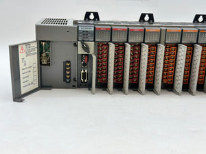Allen-Bradley 1746-A10 SLC 500 10-Slot PLC Rack w/ 1746-P2 Pwr Sup, 1747-L541 CPU (Used)